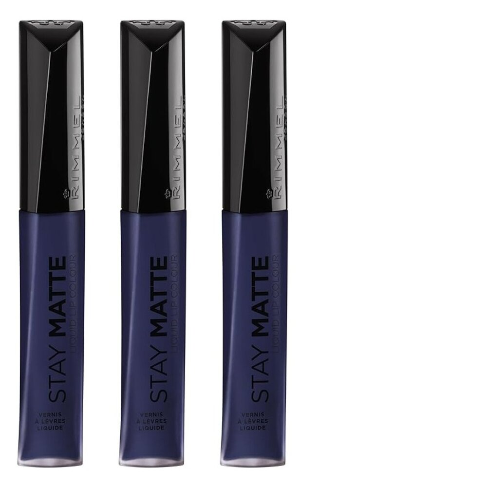 Rimmel London Stay Matte Liquid Lip Color, 830  Blue Iris, 6.5 mL (Pack of 3)